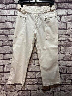 Cache White Crop Pants Size 8